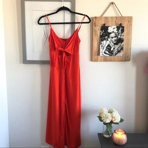 Topshop Orange Midi Dress